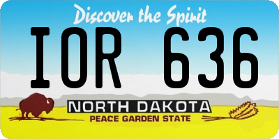 ND license plate IOR636