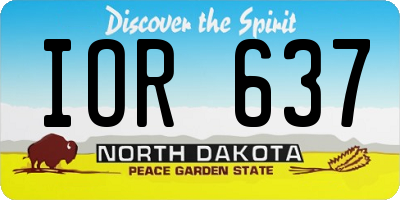 ND license plate IOR637