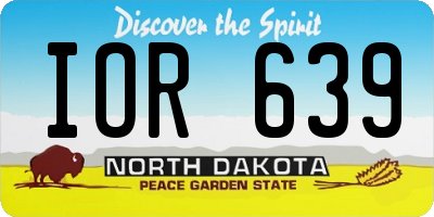ND license plate IOR639