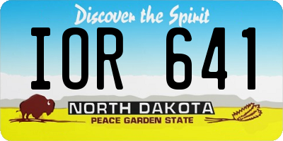 ND license plate IOR641