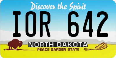 ND license plate IOR642