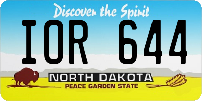 ND license plate IOR644