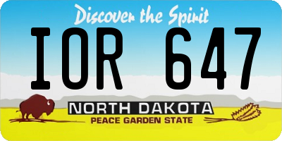 ND license plate IOR647