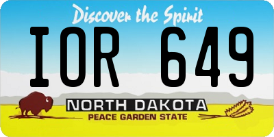 ND license plate IOR649