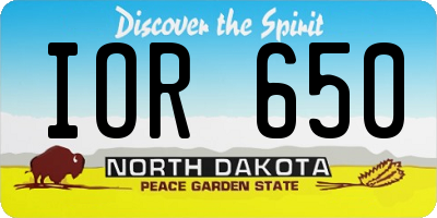 ND license plate IOR650