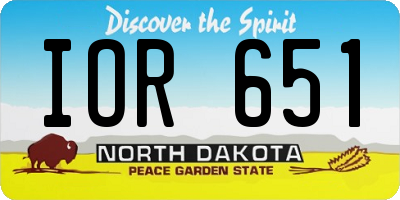 ND license plate IOR651