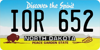 ND license plate IOR652