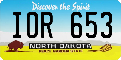 ND license plate IOR653