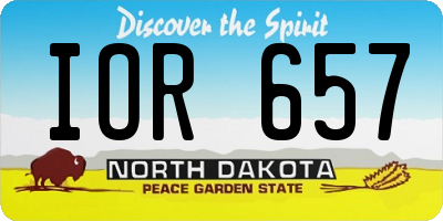 ND license plate IOR657
