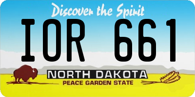 ND license plate IOR661