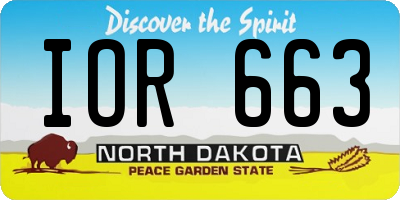 ND license plate IOR663