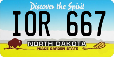 ND license plate IOR667