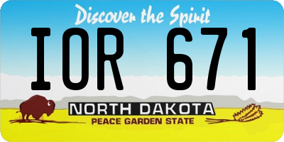 ND license plate IOR671