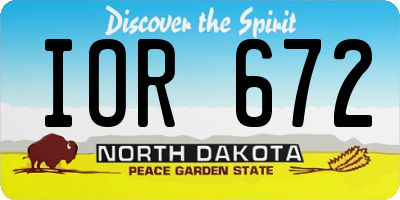 ND license plate IOR672