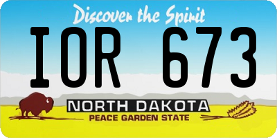 ND license plate IOR673