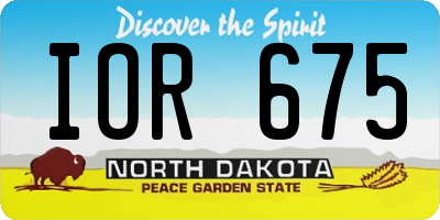 ND license plate IOR675