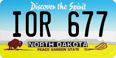 ND license plate IOR677