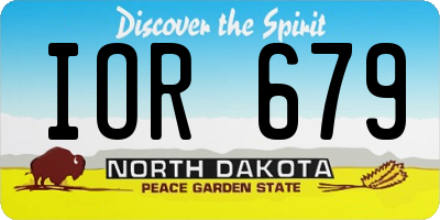 ND license plate IOR679