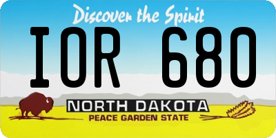 ND license plate IOR680