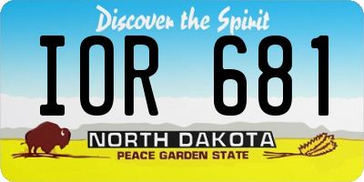 ND license plate IOR681