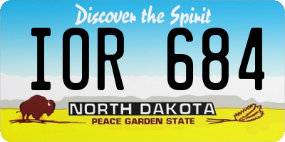 ND license plate IOR684