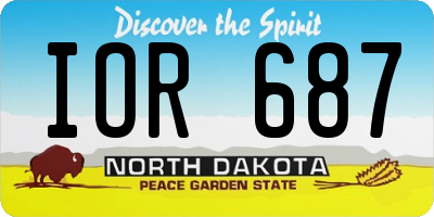 ND license plate IOR687