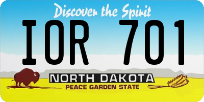 ND license plate IOR701