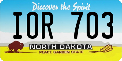 ND license plate IOR703