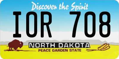 ND license plate IOR708