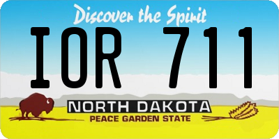 ND license plate IOR711
