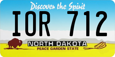 ND license plate IOR712