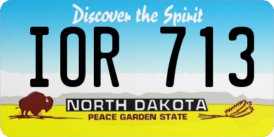ND license plate IOR713