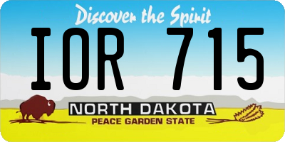 ND license plate IOR715