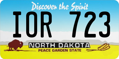 ND license plate IOR723