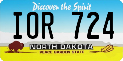 ND license plate IOR724