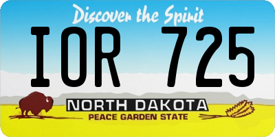ND license plate IOR725