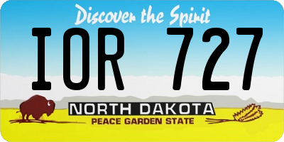 ND license plate IOR727