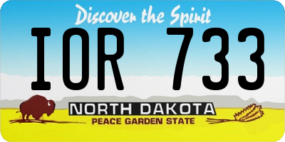 ND license plate IOR733