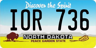 ND license plate IOR736