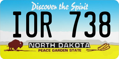 ND license plate IOR738