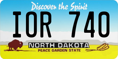ND license plate IOR740
