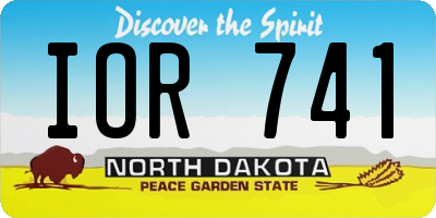 ND license plate IOR741