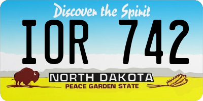 ND license plate IOR742