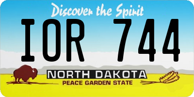ND license plate IOR744