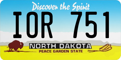 ND license plate IOR751