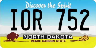 ND license plate IOR752