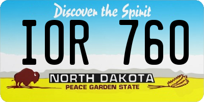 ND license plate IOR760