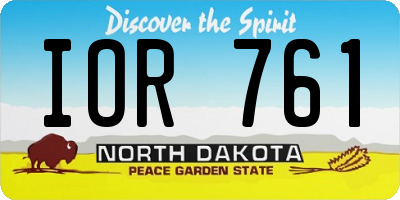 ND license plate IOR761