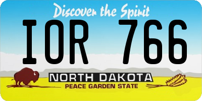 ND license plate IOR766