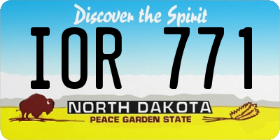 ND license plate IOR771